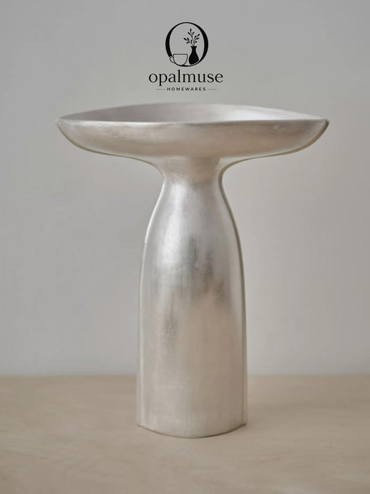 Silver Veil Wabi-Sabi Flower Vessel